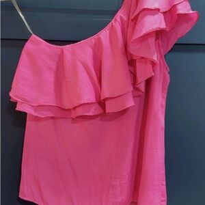 DO+BE Vibrant Pink Ruffled Blouse